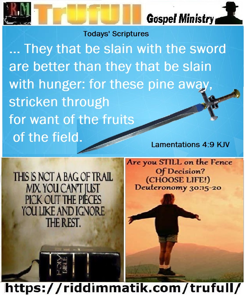 Wednesdays’ – Lamentations 4-9 KJV