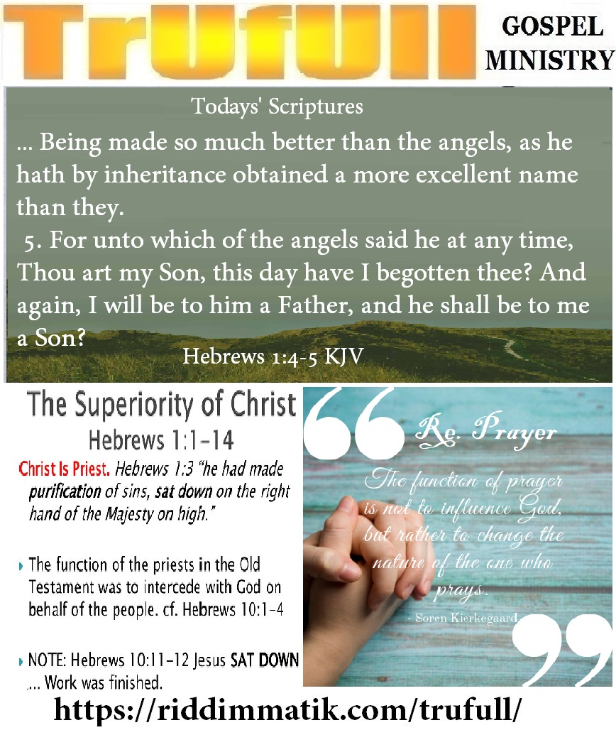 Wednesdays’ – Hebrews 1_4-5 KJV