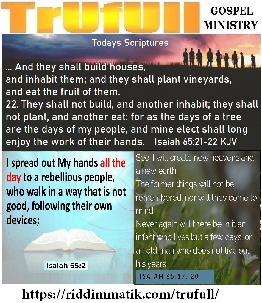 Tuesdays’ – Isaiah 65_21-22 KJV