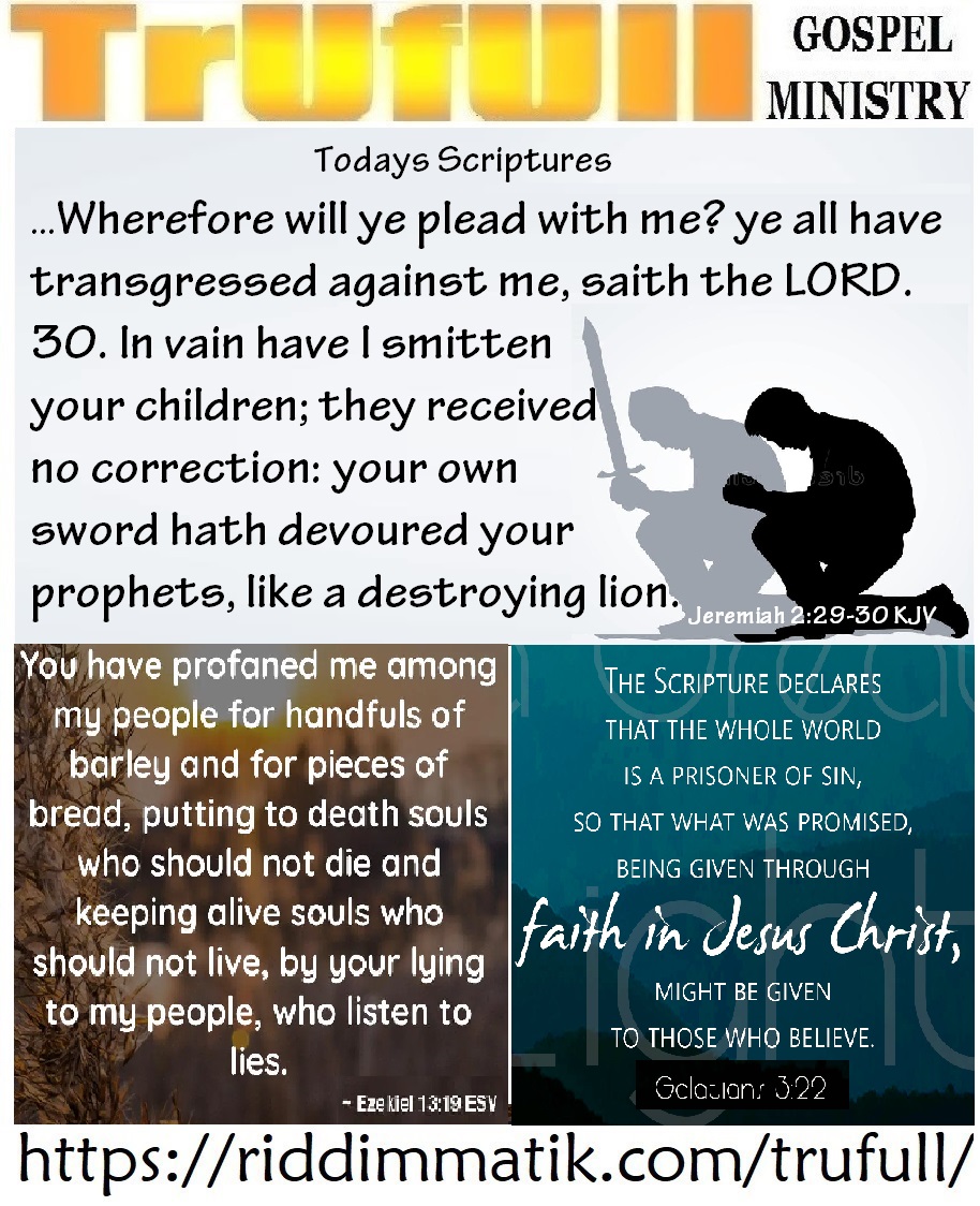 Monday – Jeremiah 2_29-30 KJV