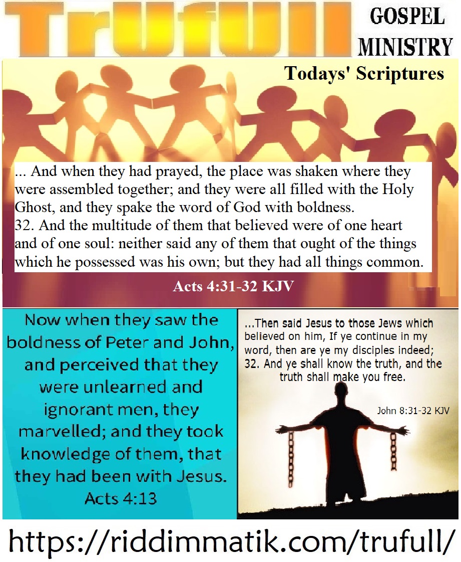 Mondays’ – Acts 4_31-32 KJV